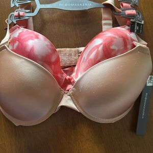 BCBGMaxAzria Pink and Tan Floral Bra